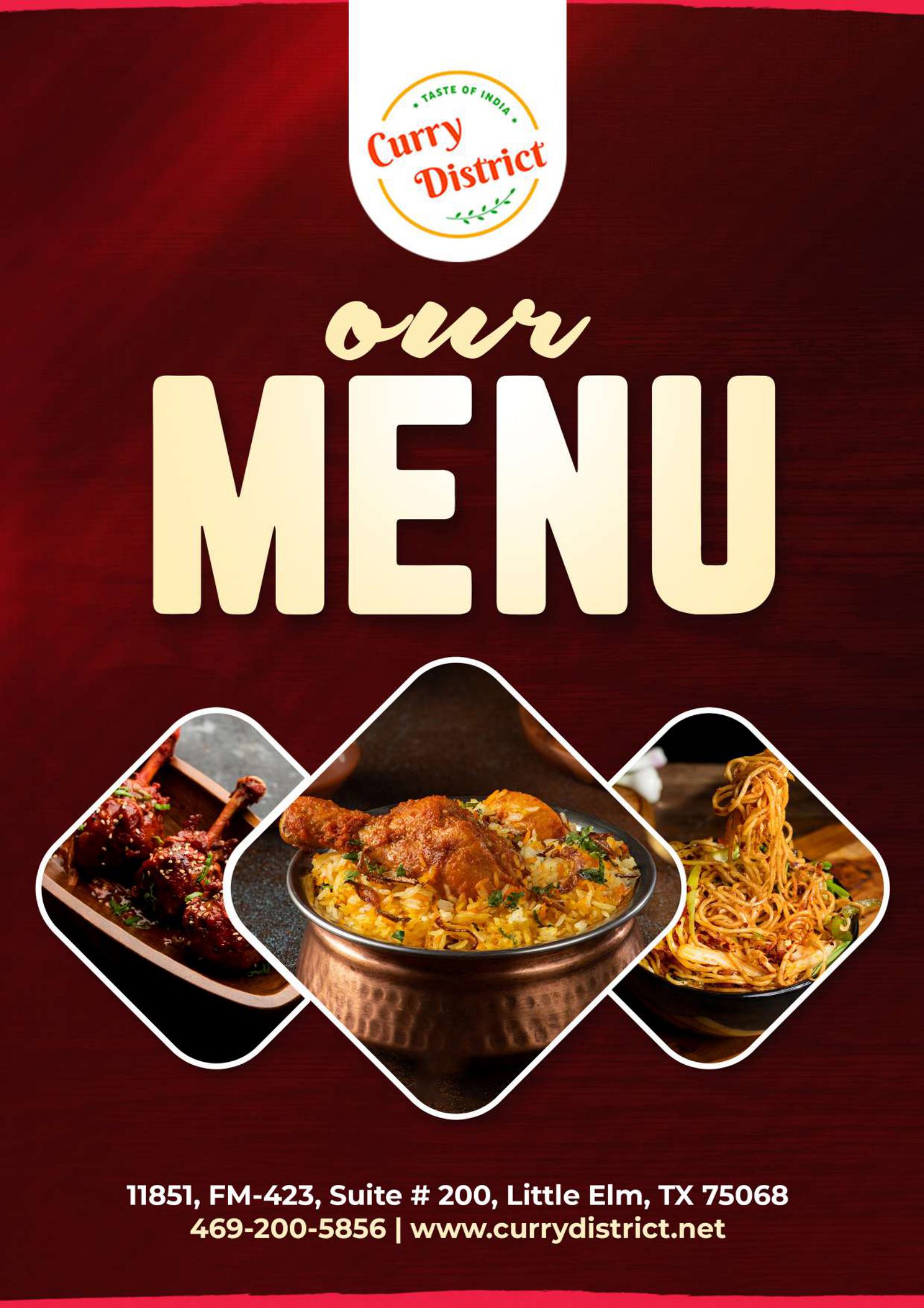 Curry District menu, page 1 of 8