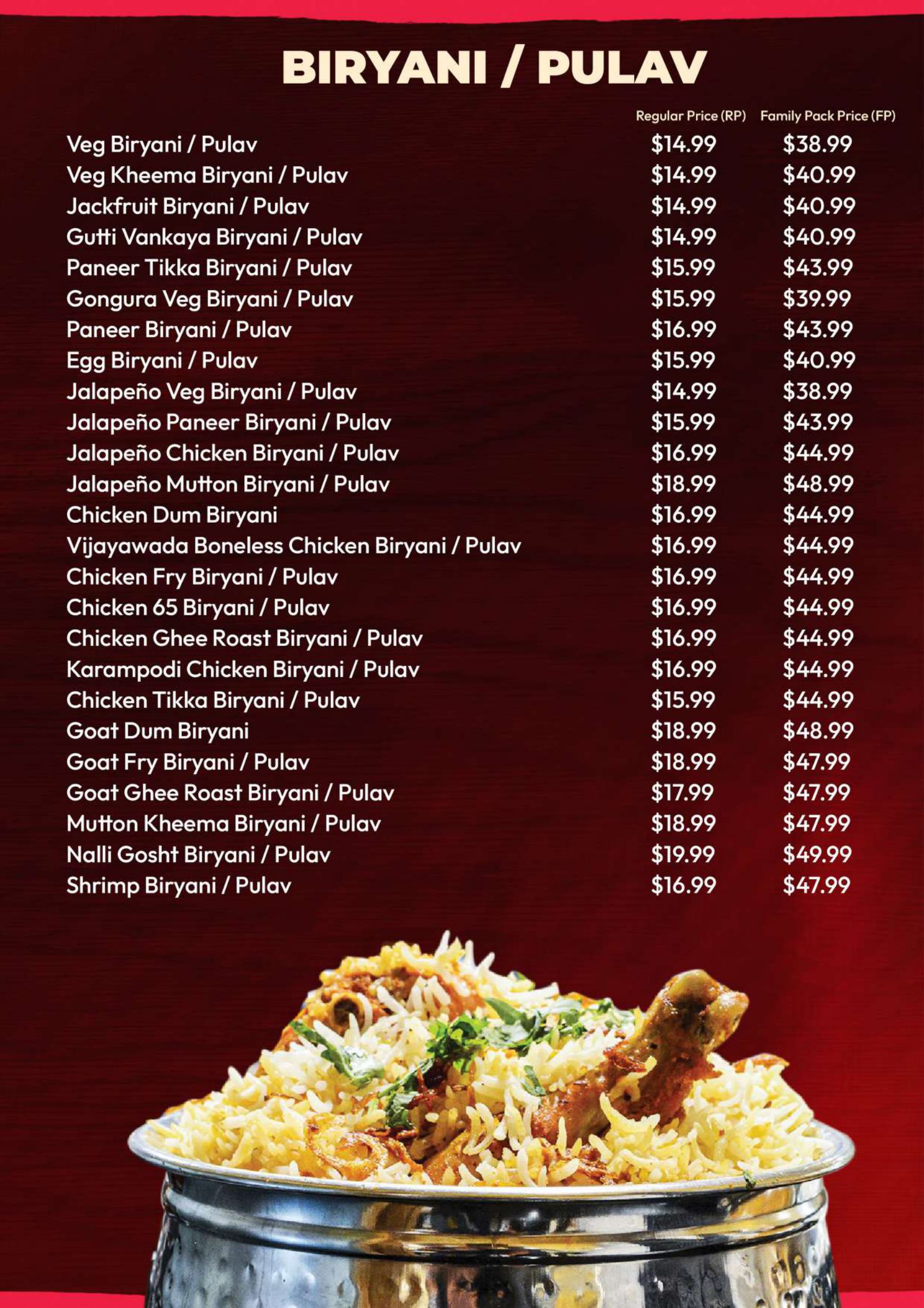 Curry District menu, page 5 of 8