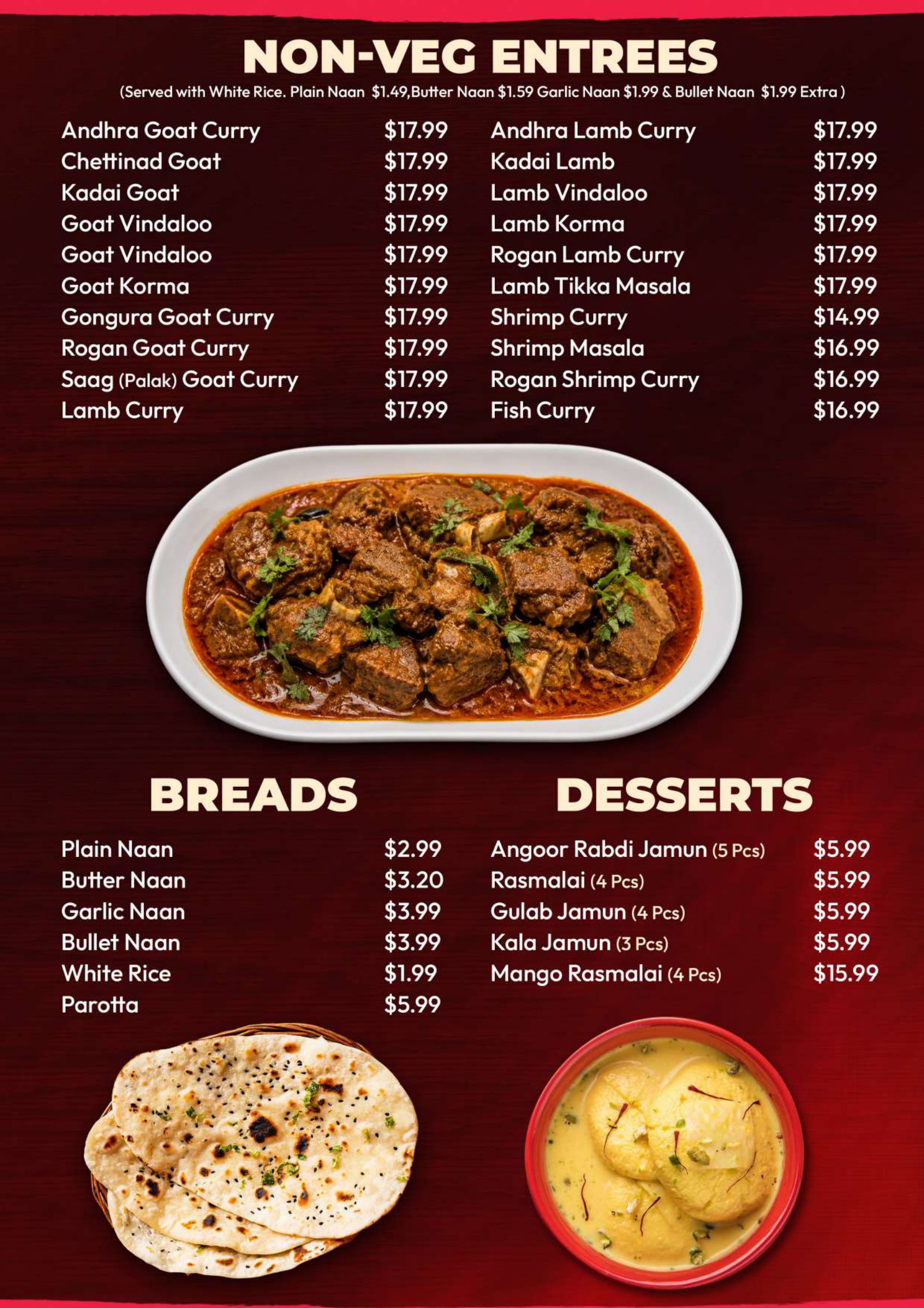 Curry District menu, page 7 of 8
